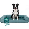 Furhaven Orthopedic Dog Bed for Large/Medium Dogs w/ Removable Bolsters & Washable Cover, For Dogs Up to 55 lbs – Plush & Suede Sofa – Gray, Large(Deep Pool)