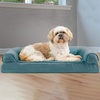 Furhaven Orthopedic Dog Bed for Large/Medium Dogs w/ Removable Bolsters & Washable Cover, For Dogs Up to 55 lbs – Plush & Suede Sofa – Gray, Large(Deep Pool)