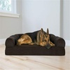 Furhaven Orthopedic Dog Bed for Large/Medium Dogs w/ Removable Bolsters & Washable Cover, For Dogs Up to 55 lbs – Plush & Suede Sofa – Gray, Large(Espresso)