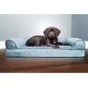 Furhaven Orthopedic Dog Bed for Large/Medium Dogs w/ Removable Bolsters & Washable Cover, For Dogs Up to 55 lbs – Plush & Suede Sofa – Gray, Large(Gray)