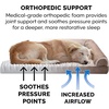 Furhaven Orthopedic Dog Bed for Large/Medium Dogs w/ Removable Bolsters & Washable Cover, For Dogs Up to 55 lbs – Plush & Suede Sofa – Gray, Large(Woodsmoke)