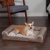 Furhaven Orthopedic Dog Bed for Large/Medium Dogs w/ Removable Bolsters & Washable Cover, For Dogs Up to 55 lbs – Plush & Suede Sofa – Gray, Large(Woodsmoke)
