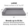 Furhaven Orthopedic Dog Bed for Medium/Small Dogs w/ Removable Bolsters & Washable Cover, For Dogs Up to 35 lbs – Two-Tone Plush Faux Fur & Suede L Shaped Chaise – Dark Sage, Medium(Titanium)