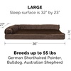 Furhaven Orthopedic Dog Bed for Medium/Small Dogs w/ Removable Bolsters & Washable Cover, For Dogs Up to 35 lbs – Two-Tone Plush Faux Fur & Suede L Shaped Chaise – Dark Sage, Medium(Sable Brown)