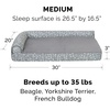Furhaven Orthopedic Dog Bed for Medium/Small Dogs w/ Removable Bolsters & Washable Cover, For Dogs Up to 35 lbs – Two-Tone Plush Faux Fur & Suede L Shaped Chaise – Dark Sage, Medium(Gray Almonds)