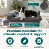 Furhaven Orthopedic Dog Bed for Medium/Small Dogs w/ Removable Bolsters & Washable Cover, For Dogs Up to 35 lbs – Two-Tone Plush Faux Fur & Suede L Shaped Chaise – Dark Sage, Medium(Platinum Gray)