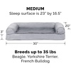 Furhaven Replacement Dog Bed Cover Plush & Suede Sofa-Style, Machine Washable – Gray, Medium