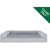 Furhaven Replacement Dog Bed Cover Plush & Suede Sofa-Style, Machine Washable – Gray, Medium