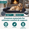 Furhaven Replacement Dog Bed Cover Quilted Sofa-Style, Machine Washable – Iron Gray, Jumbo (X-Large)(Iron Gray)