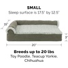 Furhaven Replacement Dog Bed Cover Two-Tone Faux Fur & Suede L Shaped Chaise, Machine Washable – Stone Gray, Jumbo (X-Large)(Dark Sage)