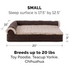 Furhaven Replacement Dog Bed Cover Two-Tone Faux Fur & Suede L Shaped Chaise, Machine Washable – Stone Gray, Jumbo (X-Large)(Espresso)