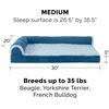 Furhaven Replacement Dog Bed Cover Two-Tone Faux Fur & Suede L Shaped Chaise, Machine Washable – Stone Gray, Jumbo (X-Large)(Marine Blue)
