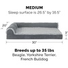 Furhaven Replacement Dog Bed Cover Two-Tone Faux Fur & Suede L Shaped Chaise, Machine Washable – Stone Gray, Jumbo (X-Large)(Stone Gray)