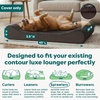 Furhaven Replacement Dog Bed Cover Ultra Plush Faux Fur & Suede Contour Luxe Lounger, Machine Washable – Chocolate, Large(Ultra Plush (Chocolate))