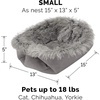 Furhaven Self-Warming Cat Bed for Indoor Cats, 4-Beds-in-1 & Washable – Plush Long Faux Fur Convertible Cuddler – Gray, Small(Small)