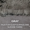 Furhaven Self-Warming Cat Bed for Indoor Cats, 4-Beds-in-1 & Washable – Plush Long Faux Fur Convertible Cuddler – Gray, Small(Small)