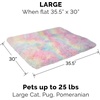 Furhaven Self-Warming Cat Bed for Indoor Cats, 4-Beds-in-1 & Washable – Plush Long Faux Fur Convertible Cuddler – Rainbow, Large