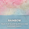 Furhaven Self-Warming Cat Bed for Indoor Cats, 4-Beds-in-1 & Washable – Plush Long Faux Fur Convertible Cuddler – Rainbow, Large