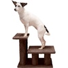 Furhaven Steady Paws Multi-Step Pet Stairs for High Beds & Sofas – Cream, 3-Step(Brown)