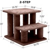 Furhaven Steady Paws Multi-Step Pet Stairs for High Beds & Sofas – Cream, 3-Step(Brown)