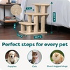 Furhaven Steady Paws Multi-Step Pet Stairs for High Beds & Sofas – Cream, 3-Step(Cream)