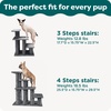 Furhaven Steady Paws Multi-Step Pet Stairs for High Beds & Sofas – Cream, 3-Step(Gray)