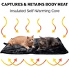 Furhaven ThermaNAP Self-Warming Cat Bed for Indoor Cats & Large/Medium Dogs, Washable & Reflects Body Heat – Quilted Faux Fur Reflective Bed Mat – Black, Large