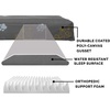 Furhaven Water-Resistant Orthopedic Dog Bed for Large Dogs w/ Removable Washable Cover, For Dogs Up to 95 lbs – Indoor/Outdoor Logo Print Oxford Polycanvas Mattress – Stone Gray, Jumbo/XL(Dlx Mat – Garden Print (Iron Gate))
