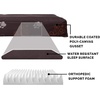 Furhaven Water-Resistant Orthopedic Dog Bed for Large Dogs w/ Removable Washable Cover, For Dogs Up to 95 lbs – Indoor/Outdoor Logo Print Oxford Polycanvas Mattress – Stone Gray, Jumbo/XL(Water-Resistant Garden Print (Bark Brown))