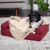 Furhaven Waterproof Throw Blanket for Dogs & Indoor Cats, Reversible Protective Pet Blanket, Extra Large, Long Faux Fur & Velvet, Driftwood(Taupe)