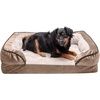 FurHaven Cooling Gel Dog Bed for Large Dogs, Perfect Comfort Sofa Bed, Cool Gel-Top Foam & Solid Orthopedic Foam Base for Joint Support, Removable Washable Cover, Jumbo XL, Plush & Velvet, Brownstone(Brownstone)