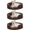 FurHaven Dog Bed for Small Dogs, Oval Lounger with Soft Pillow Cushion Insert for Cozy Comfort, Removable Washable Cover, Small, Faux Fur & Suede, Gray(Peluche chocolate.)