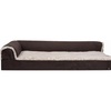 FurHaven Orthopedic Dog Bed for Large Dogs, L-Shaped Chaise Contour Mattress with Solid Orthopedic Foam Slab for Joint Support, Removable Washable Cover, Jumbo Plus XXL, Faux Fur & Suede, Espresso(Sable Brown)