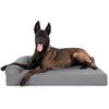 FurHaven Orthopedic Dog Bed for Large Dogs, L-Shaped Chaise Contour Mattress with Solid Orthopedic Foam Slab for Joint Support, Removable Washable Cover, Jumbo Plus XXL, Faux Fur & Suede, Espresso(Titanium)