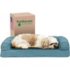 FurHaven Orthopedic Dog Bed for Large Dogs, Sofa-Style with Cool Gel-Top Foam with a Solid Orthopedic Foam Base for Joint Support, Removable Washable Cover, Jumbo XL, Plush & Suede, Gray(Deep Pool)