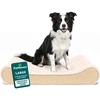 FurHaven Orthopedic Dog Bed for Large/Medium Dogs, Luxe Lounger Contour Mattress with Medical-Grade Solid Orthopedic Foam for Joint Support, Removable Washable Cover, Large, Plush Suede, Cream