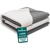 FurHaven Replacement Dog Bed Cover for Sherpa & Suede Snuggery, Fits Cool Gel-Top Foam Beds & Solid Orthopedic Foam Beds, Machine Washable, Jumbo XL (44 inch), Gray(Faux Lambswool & Suede Gray)