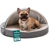 Furhaven 26″ Round Orthopedic Dog Bed for Medium/Small Dogs w/ Removable Washable Cover, For Dogs Up to 30 lbs – Sherpa & Suede Snuggery – Gray, 26-inch(Gray)