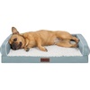 Furhaven Cooling Dog Sofa Bed – Memory Foam Couch with Bolsters, Textured Plush & Water-Resistant Cover, Washable Cover – Greige, Jumbo(Riverway)