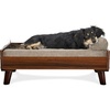 Furhaven Elevated Dog Bed Frame for 30″ x 20″ Medium Dog Beds, Easy Assembly – Mid-Century Modern Bed Frame – Gray Wash, Medium(Veneer Walnut)