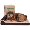 Furhaven Memory Foam Dog Bed for Large Dogs w/ Removable Bolsters & Washable Cover, For Dogs Up to 95 lbs – Two-Tone Plush Faux Fur & Suede L Shaped Chaise – Stone Gray, Jumbo/XL((Plush & Velvet) Platinum Gray)