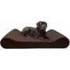 Furhaven Memory Foam Dog Bed for Large Dogs w/ Removable Washable Cover, For Dogs Up to 75 lbs – Ultra Plush Faux Fur & Suede Luxe Lounger Contour Mattress – Gray, Jumbo/XL(Microvelvet (Espresso))
