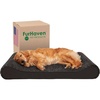 Furhaven Memory Foam Dog Bed for Large Dogs w/ Removable Washable Cover, For Dogs Up to 75 lbs – Ultra Plush Faux Fur & Suede Luxe Lounger Contour Mattress – Gray, Jumbo/XL(Chocolate)