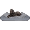 Furhaven Memory Foam Dog Bed for Large Dogs w/ Removable Washable Cover, For Dogs Up to 75 lbs – Ultra Plush Faux Fur & Suede Luxe Lounger Contour Mattress – Gray, Jumbo/XL(Gray)