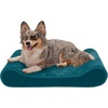 Furhaven Memory Foam Dog Bed for Large Dogs w/ Removable Washable Cover, For Dogs Up to 75 lbs – Ultra Plush Faux Fur & Suede Luxe Lounger Contour Mattress – Gray, Jumbo/XL(Spruce Blue (Minky Plush & Velvet Luxe))