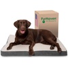 Furhaven Orthopedic Dog Bed – Classic Cushion with Plush Tufted Top, Supportive Foam Mattress, Removable Washable Cover, Joint Relief – Gray, Large(Pewter)