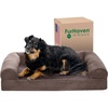 Furhaven Orthopedic Dog Bed for Large Dogs w/ Removable Bolsters & Washable Cover, For Dogs Up to 95 lbs – Quilted Sofa – Navy (Blue), Jumbo/XL(Driftwood Brown)