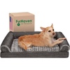 Furhaven Orthopedic Dog Bed for Large/Medium Dogs w/ Removable Bolsters & Washable Cover, For Dogs Up to 55 lbs – Plush & Suede Sofa – Gray, Large(Charcoal)