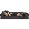 Furhaven Orthopedic Dog Bed for Large/Medium Dogs w/ Removable Bolsters & Washable Cover, For Dogs Up to 55 lbs – Plush & Suede Sofa – Gray, Large(Coffee)