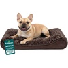 Furhaven Orthopedic Dog Bed for Medium/Small Dogs w/ Removable Washable Cover, For Dogs Up to 23 lbs – Ultra Plush Faux Fur & Suede Luxe Lounger Contour Mattress – Chocolate, Medium